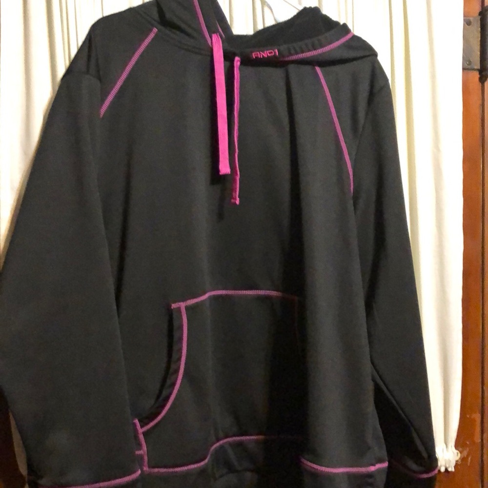 Black and pink hoodie sweatshirt